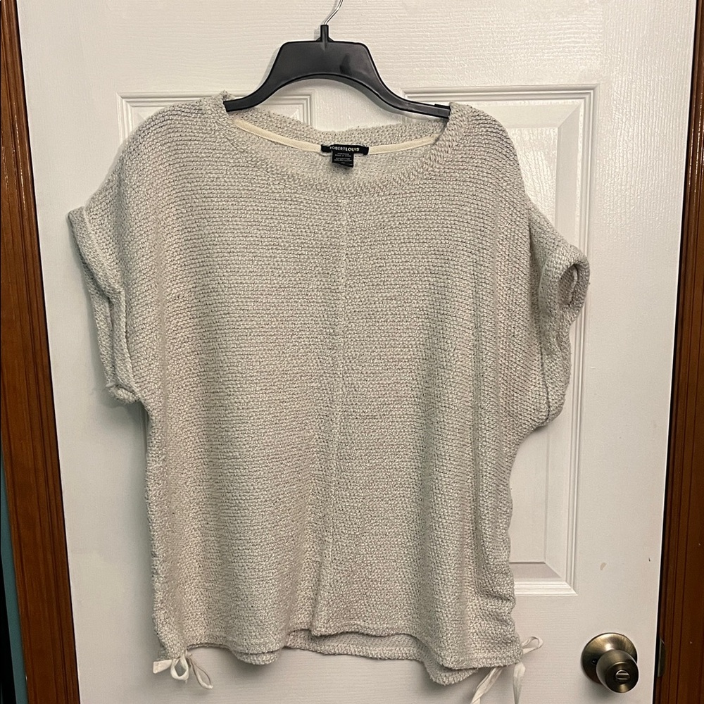 Oatmeal Short Sleeve Sweater Top Size 2X